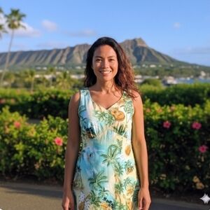 HILO HATTIE Tropical Floral Dress New With Tags